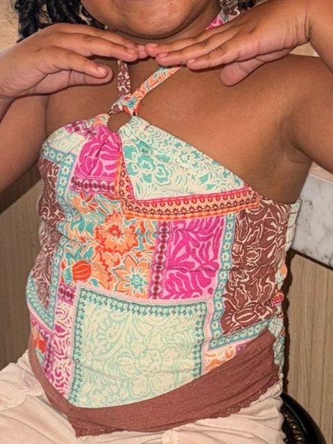 Patchwork halter top